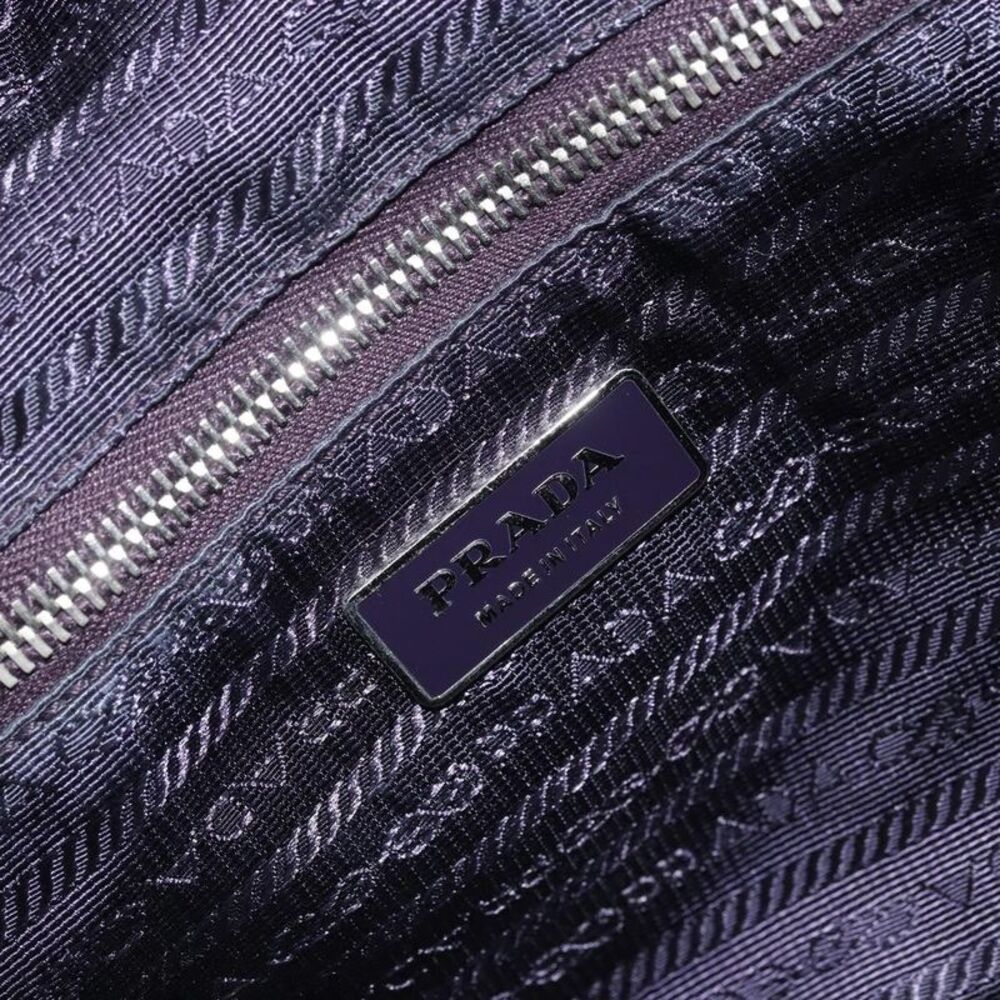 Prada Buckle Dome Satchel Tessuto Purple Nylon Handbag - Picture 6 of 16